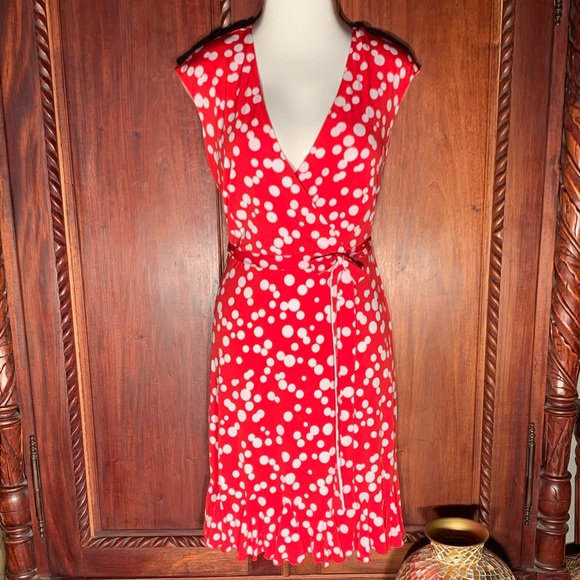 Glamour Dresses & Skirts - NWOT Plus Retro V-Neck Red White Polkadot Dress 14
